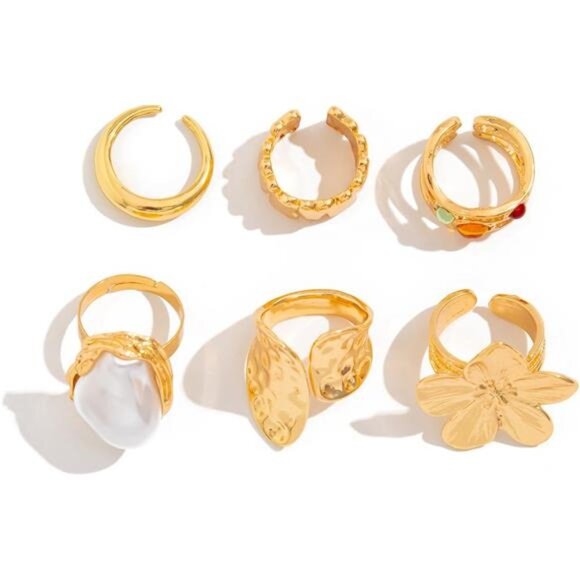 ✨ Chunky Gold Ring | Open Stacking Design | Modern Minimalist - Picture 4 of 4